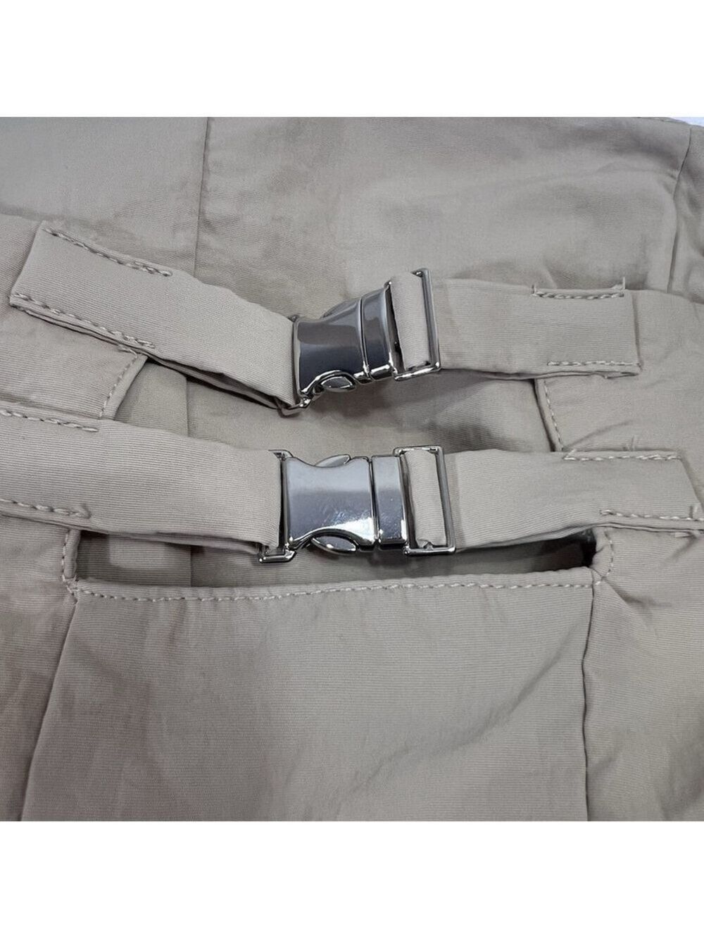 Zara Strapless Jumpsuit Off The Shoulder Wide Leg Khaki Size S Blogger Fav New - Picture 6 of 16